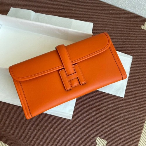 Hermes Original Jige Swift Pochette en cuir 37088 Orange