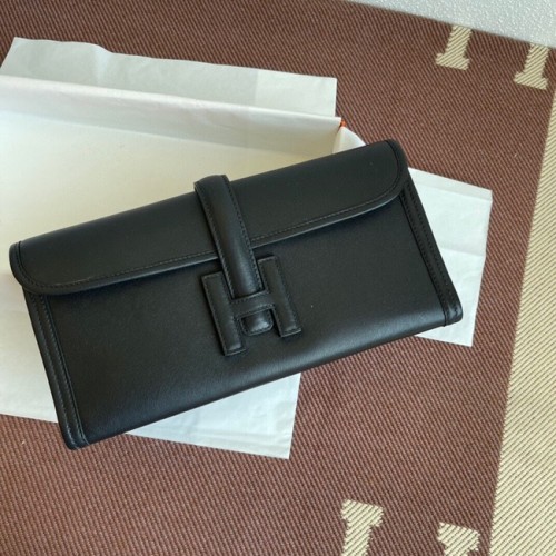 Hermes Original jige swift pochette en cuir 37088 noir