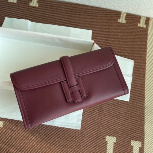 Hermes Original jige swift pochette en cuir 37088 bordeaux