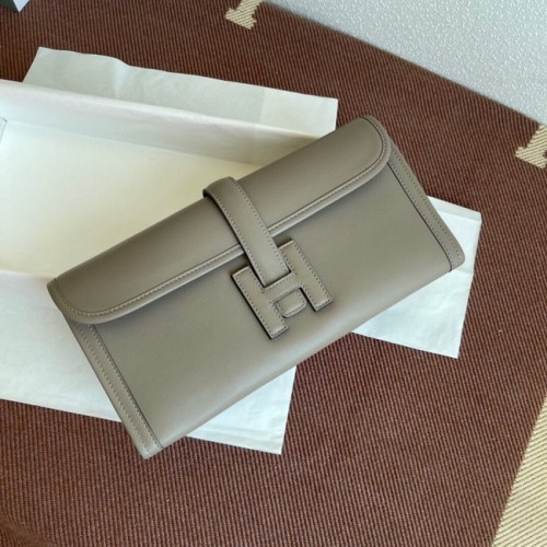 Hermes Original jige swift pochette en cuir 37088 gris