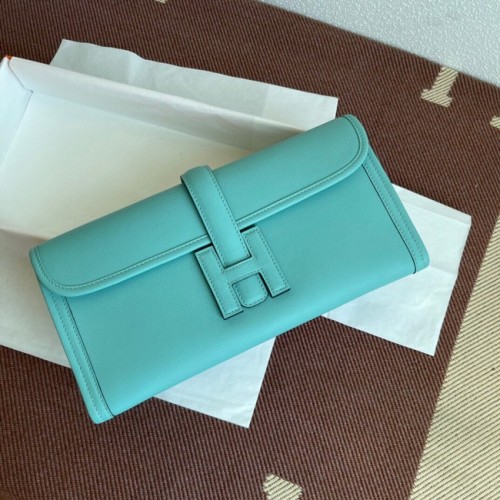 Hermes Original jige swift pochette en cuir 37088 bleu clair