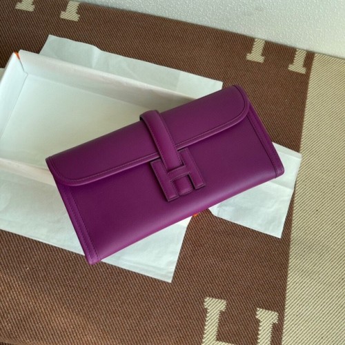 Hermes Original jige swift pochette en cuir 37088 violet