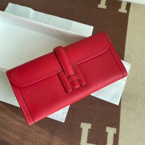 Hermes Original jige swift pochette en cuir 37088 rouge