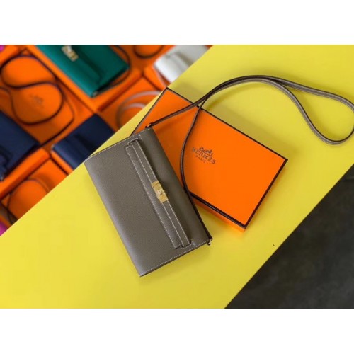 Hermes Original kelly espom cuir to go sac woc H4087 gris foncé