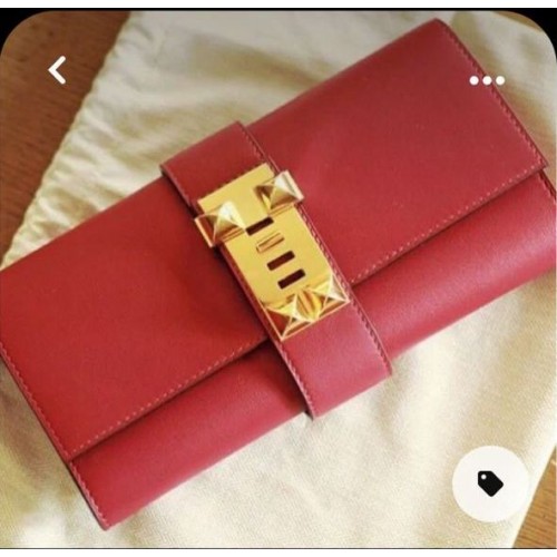 Pochette en cuir Swift Original Hermes 37001 Rouge