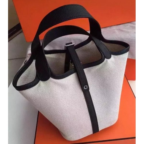 Sac Hermes Picotin Lock 18cm Toile HPL8618T Noir