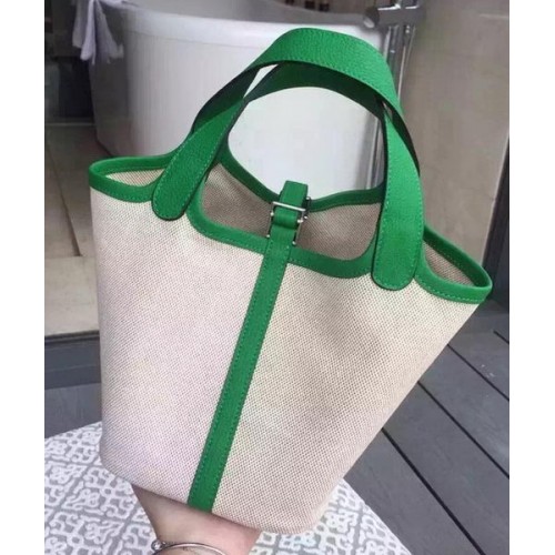 Sac Hermes Picotin Lock 18cm Toile HPL8618T Vert