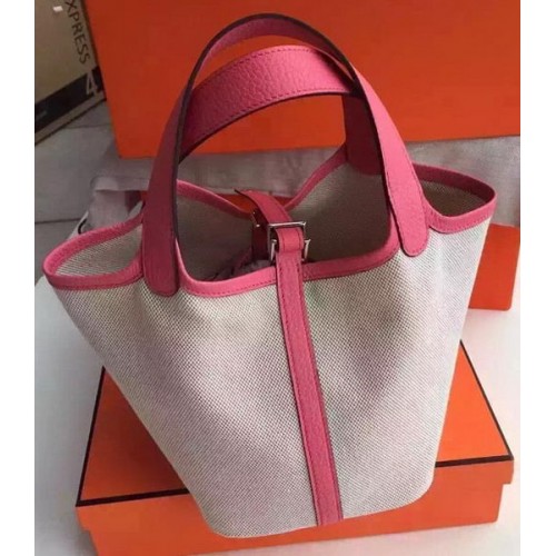 Sac Hermes Picotin Lock 18cm Toile HPL8618T Rose