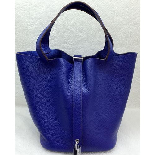 Hermes Picotin Lock 22cm Sacs Litchi Cuir HPL1048 Royal