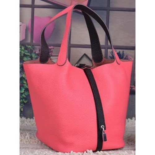 Hermes Picotin Lock 22cm Sacs Litchi Cuir HPL8618 Rose Foncé
