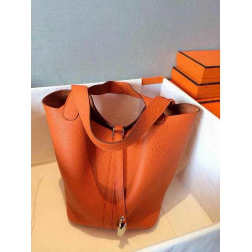 Hermes Picotin Lock 22cm Sacs Litchi Cuir HPT22 Orange