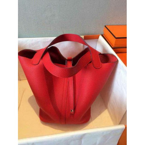 Hermes Picotin Lock 22cm Sacs Litchi Cuir HPT22 Rouge