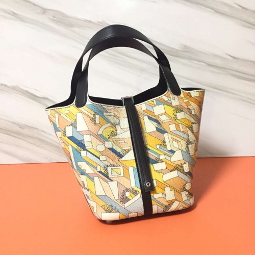 Sacs Hermes Picotin Lock 22cm Cuir Litchi HPT88 noir