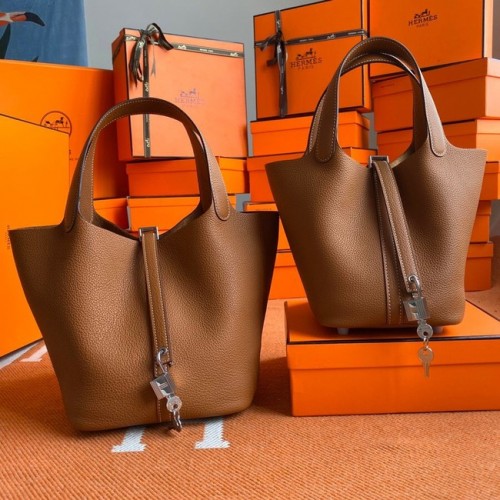 Hermes Picotin Lock Sacs Original togo Cuir PL3388 marron