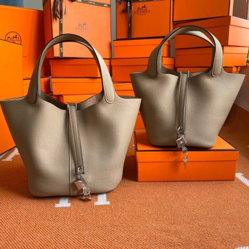 Hermes Picotin Lock Sacs Original togo Cuir PL3388 gris