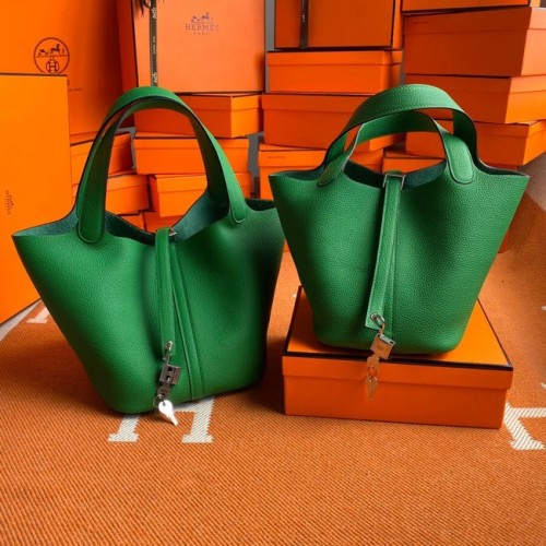 Sacs Hermes Picotin Lock Original cuir togo PL3388 vert