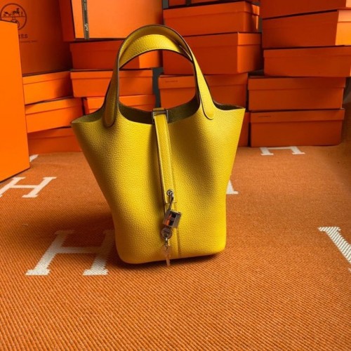 Hermes Picotin Lock Sacs Original togo Cuir PL3388 citron