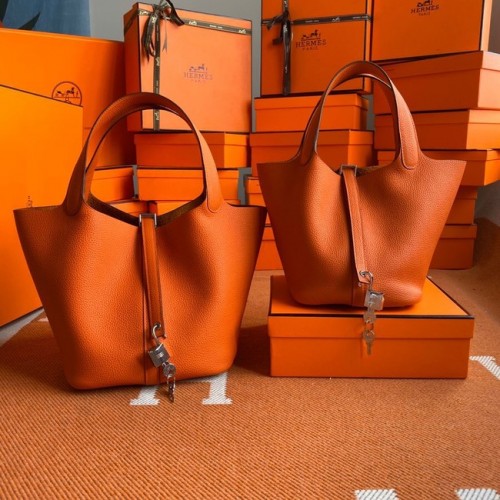 Hermes Picotin Lock Sacs Original togo Cuir PL3388 orange