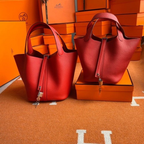 Hermes Picotin Lock Sacs Original togo Cuir PL3388 rouge