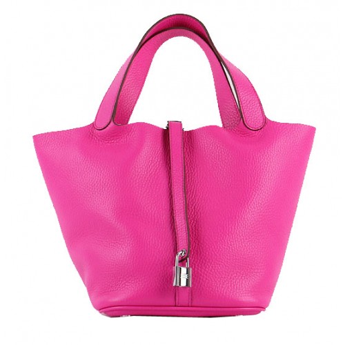 Sac Hermes Picotin Lock MM en cuir d'origine H8616 Rose