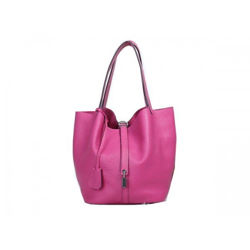 Sac Hermes Picotin Lock MM en cuir d'origine Rose