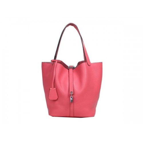Sac Hermes Picotin Lock MM en cuir d'origine rose
