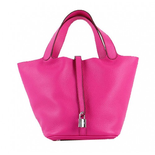 Sac Hermes Picotin Lock PM en Cuir Clémence H8615 Rose