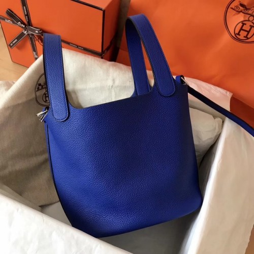 Hermes Picotin Lock PM Bags Cuir d'origine H8688 bleu électrique