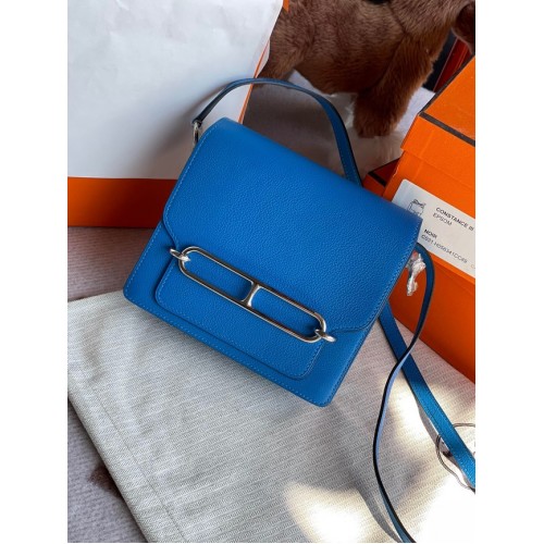 Hermes Roulis 19cm Evercolor 9D H9003 Electro optique bleu&Argent