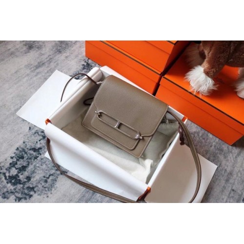 Hermès Roulis 19cm Evercolor 9D H9003 gris foncé&Argent