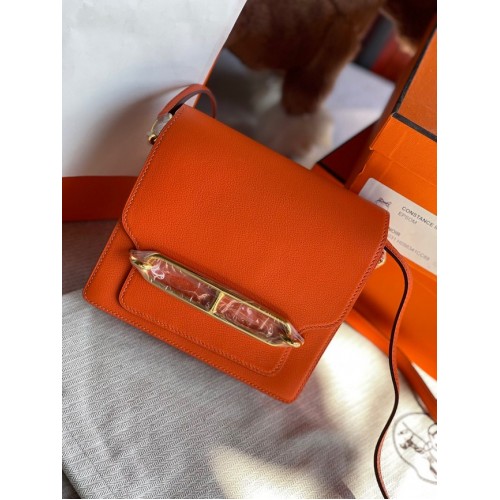 Hermès Roulis 19cm Evercolor 9D H9003 orange&Or