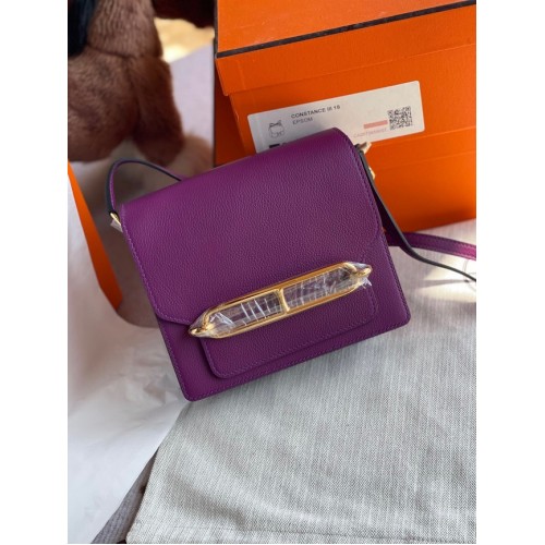 Hermès Roulis 19cm Evercolor 9D H9003 violet&Or