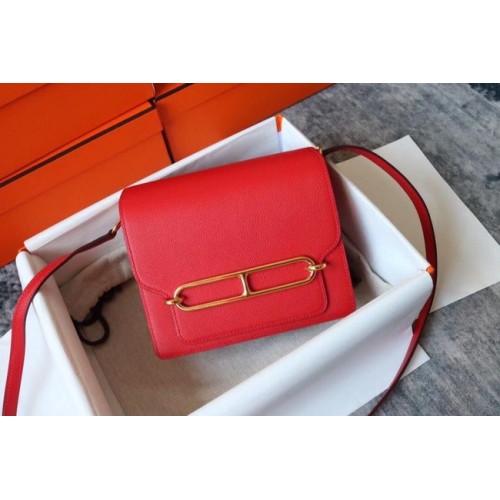 Hermès Roulis 19cm Evercolor 9D H9003 rouge&Or