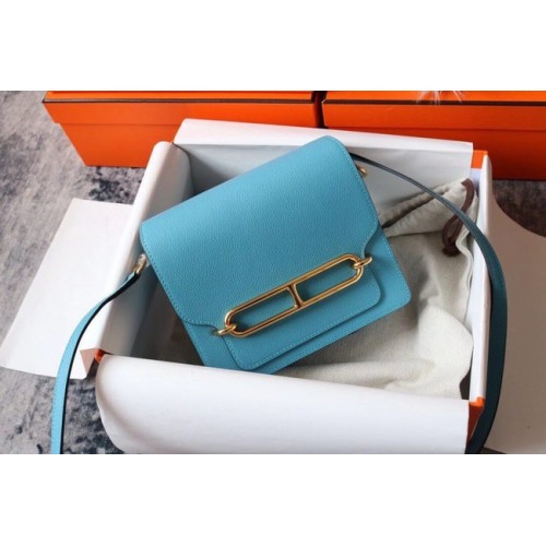 Hermès Roulis 19cm Evercolor 9D H9003 bleu ciel&Or