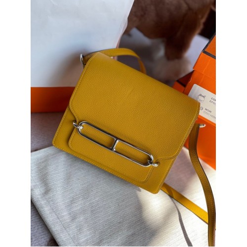 Hermès Roulis 19cm Evercolor 9D H9003 jaune&Argent