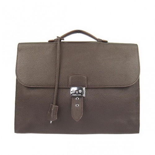 Hermes Sac Depeche 38cm Cartable Clémence Marron