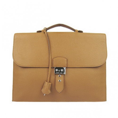 Hermes Sac Depeche 38cm Cartable Clémence Camel
