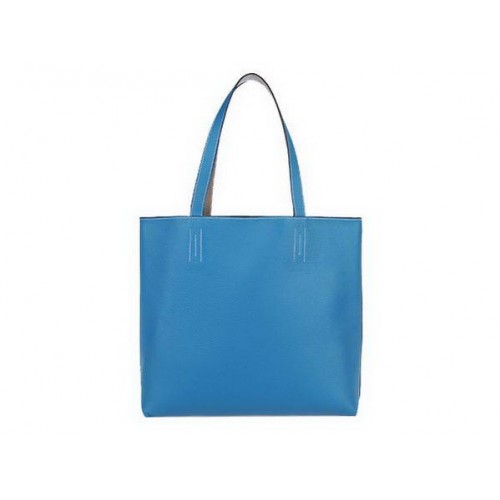 Sac Cabas Hermès 36CM Totes Clémence Cuir Bleu