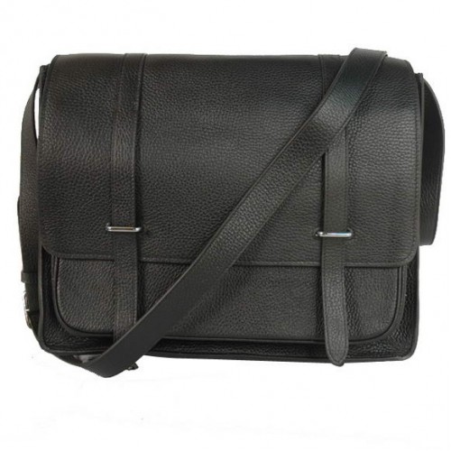 Hermes Steve 35CM Messenger Bag Clémence Cuir Noir
