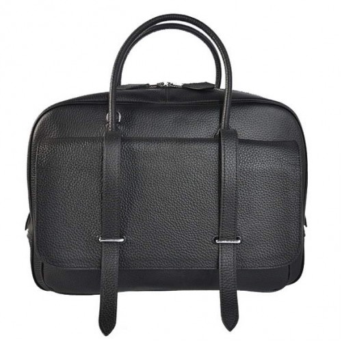 Hermes Steve 38CM Sac Voyage Clémence Cuir Noir
