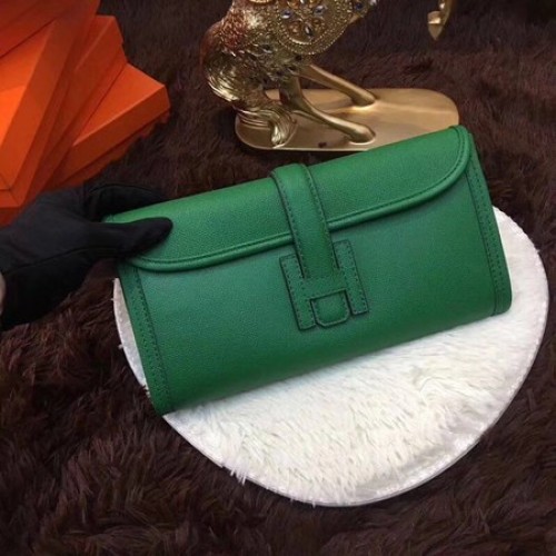 Pochette en cuir Hermes Togo H88017 Vert