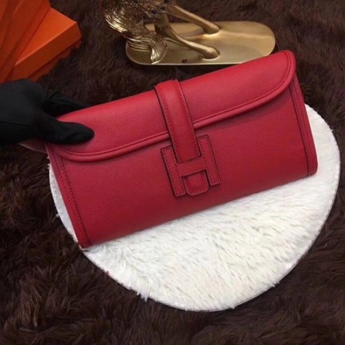 Pochette en cuir Hermes Togo H88017 Rouge