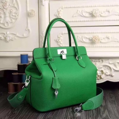 Hermes Toolbox Togo Bag Cuir d'origine 3259 Vert