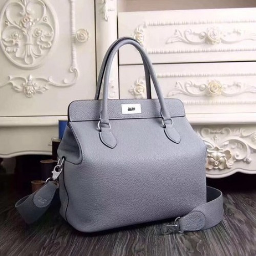 Hermes Toolbox Togo Sac Original Cuir 3259 Bleu Clair