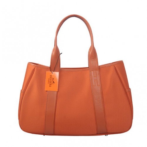 Hermès Sac Cabas Toile Cuir H1035 Orange