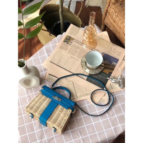 Hermès sac pique-nique kelly 9810 bleu