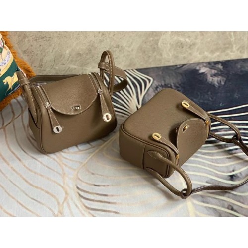 Hermès mini Lindy Original Togo sac en cuir OLD19 gris