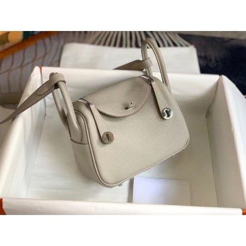 Hermès mini Lindy Original Togo sac en cuir OLD19 gris clair