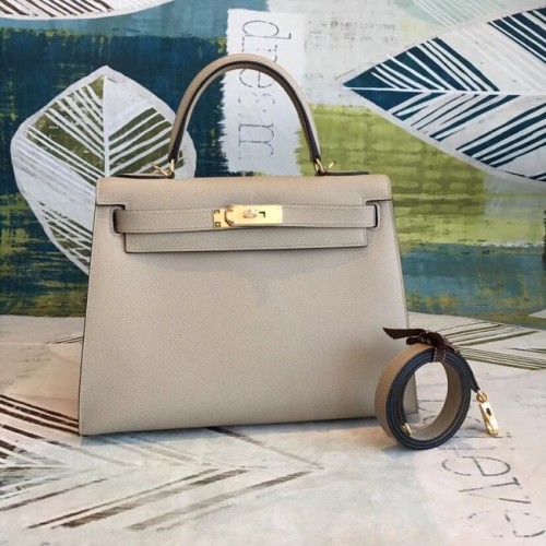 Hermès original Kelly Epsom Cuir KL32 Beige