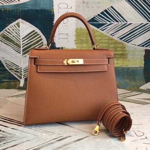 Hermès original Kelly Epsom Cuir KL32 marron